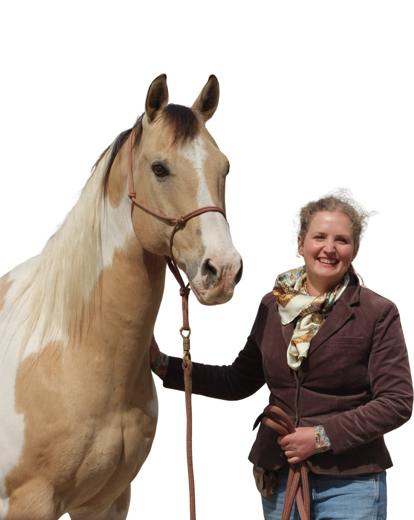 Stefanie von den Mühlenhöfen mit Pferd in der Pferdepension in Porta Westfalica